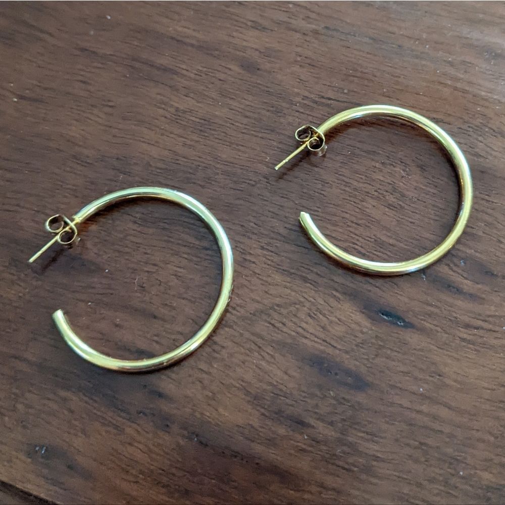 Gold Hoop Earrings - Picture 4 of 5